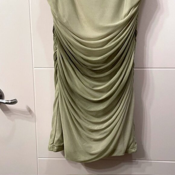 NWT Zara Mesh Overlay Green Ombre Ruched Sleeveless Ruffle Mini Dress Size XL - Picture 5 of 16